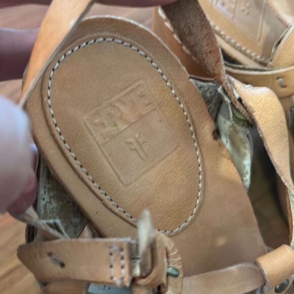 Frye Grace platform wedge rustic heels leather 8.5￼ - Picture 3 of 8